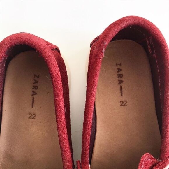 ZARA maroon suede loafers VGUC size 22(6) - Picture 5 of 7